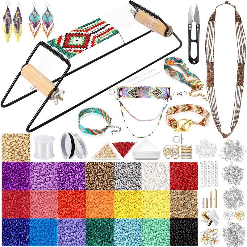 Bead Loom Kit for Jewelry Making - Seed Beads, Accessories & Gift Set