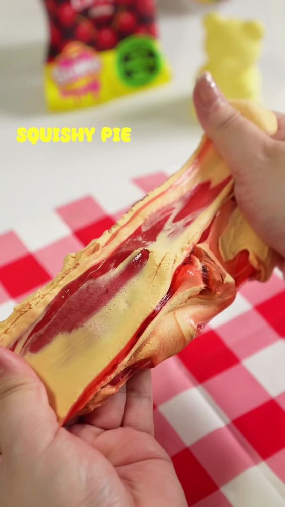DIY Slime Food Kit with Cherry Pie and Shopping Bag - Creative Sensory Play for Kids