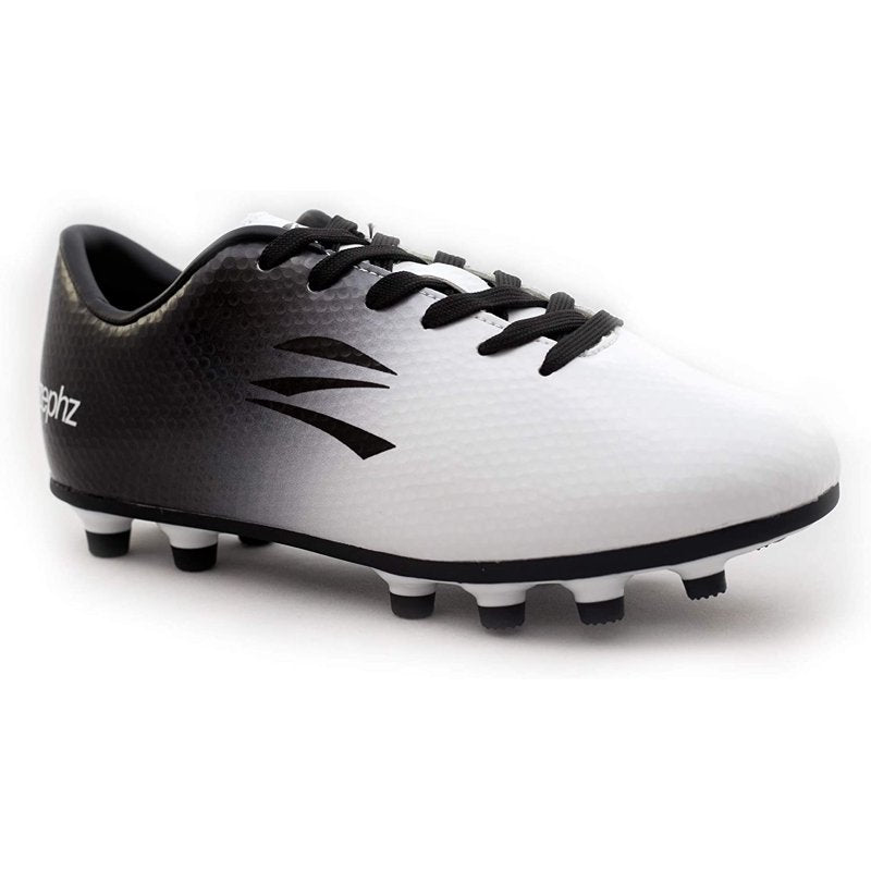 Zephz Youth Wide Traxx Soccer Cleat White/Black 12EE